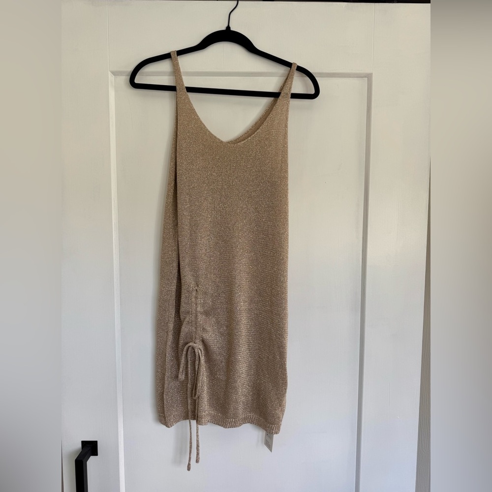 Cupshe x Jojo Fletcher Gold Knit Bathing Suite Coverup